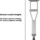 PCP Aluminum Crutches, Push Button Adjustable Height, Lightweight, 1 Pair, Kids Child Size (4'0" to 4'6")