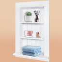 Royxen Recessed Medicine Cabinet 14 x 24 Inch, Medicine Cabinets, Large Medicine Cabinet, 3-Tier Bathroom Cabinets Wall Mount for Home Storage (White)