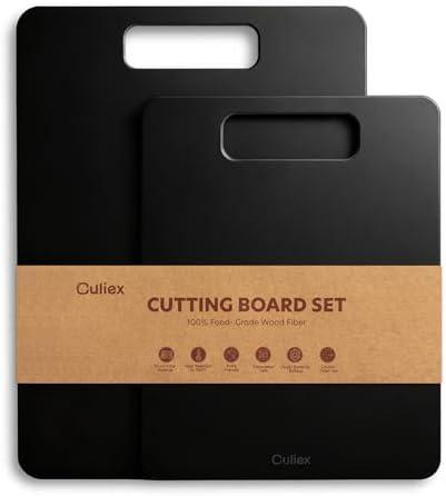 Culiex Wood Fiber Cutting Board Set of 2, Composite Cutting Board for Kitchen, Dishwasher Safe, Non-Toxic, BPA Free, Non-Slip, High Density Chopping Board for Meat Vegetables Fruits