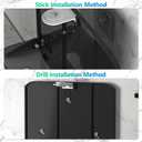 Trifold Hand Towel Dispenser for Bathroom - C Fold Paper Towel Dispenser Wall Mount with No-Hole Adhesive Installation, Compact 200 Sheets Large Capacity for Home, Apartment & RV
