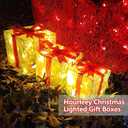 Vanleonet Set of 3 Christmas Lighted Gift Boxes, Christmas Decorations Indoor Outdoor 50 LED Transparent Lighted Boxes for Christmas Tree Decorations