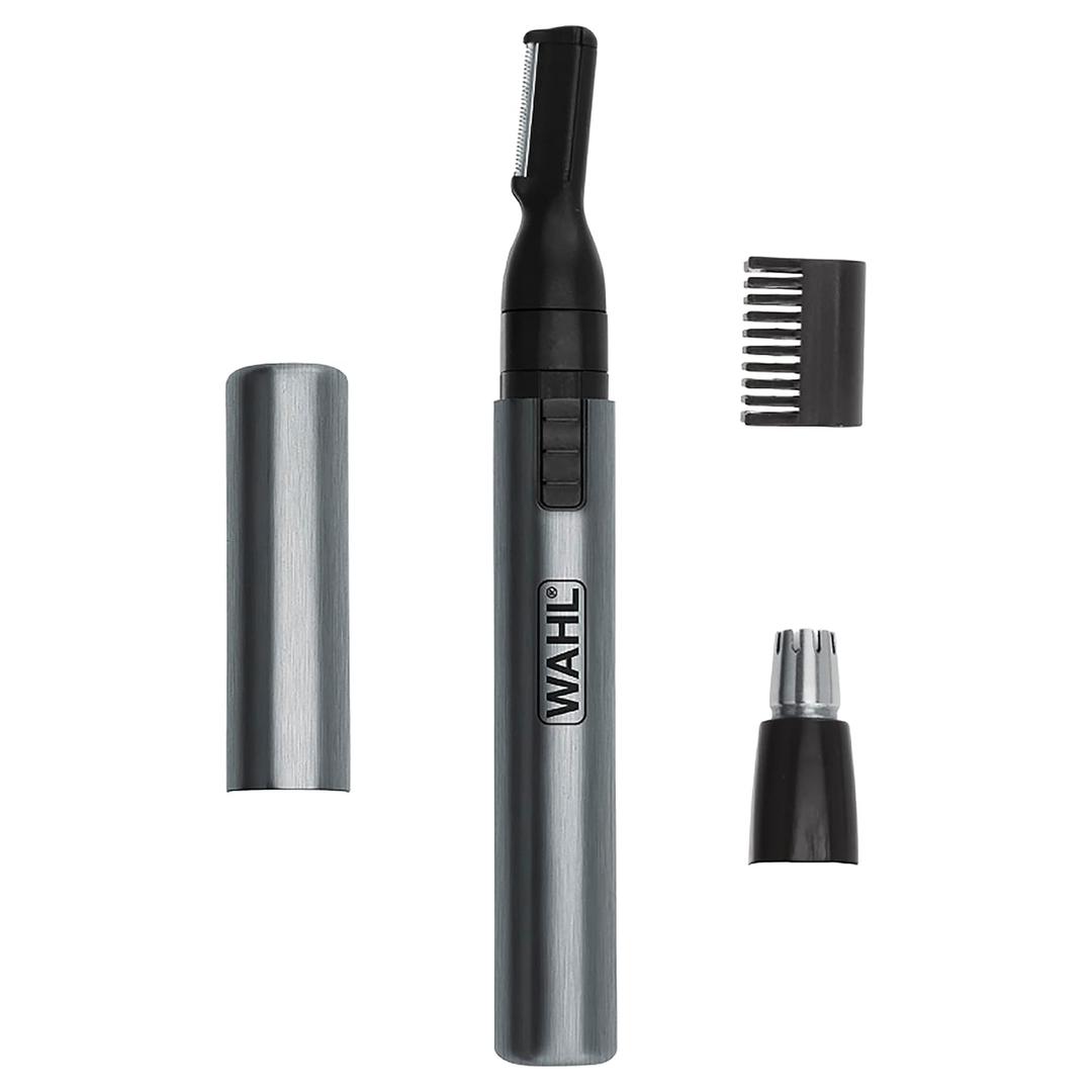 Wahl Micro Groomsman Battery Personal Trimmer for Hygienic Grooming with Rinseable, Interchangeable Heads for Eyebrows, Neckline, Nose, Ears, & Other Detailing (4 Piece Set)