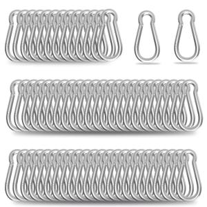 200-Pack M5 Carabiners Clip Heavy Duty Spring Snap Hook, 2Inch Galvanized Steel Carabiner, Safety Quick Links Snap Hooks, Spring Clips for Swing Hammock Camping Keychain Outdoor