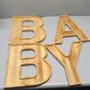 Larger Baby Shower Food Trays, 4 Pcs 12" Wooden Charcuterie Board Baby Letter Serving Tray for Fruit Salad Cheese Platter Vegetable Food Dish Plates (Baby - 12 INCHES)