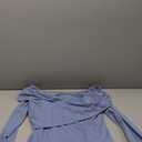 Women's One Off Shoulder Long Sleeve Tops Ruched Going Out Crop Shirts Slim Fit Y2K Tee Blouse Size L