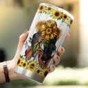 CUBICER Sunflower Stainless Steel Tumbler Gifts For Women Girls Teens Adults Flower Lovers Coffee Travel Mug Oz Insulated Tea Cup On Christmas Birthday Kitchen Accessories