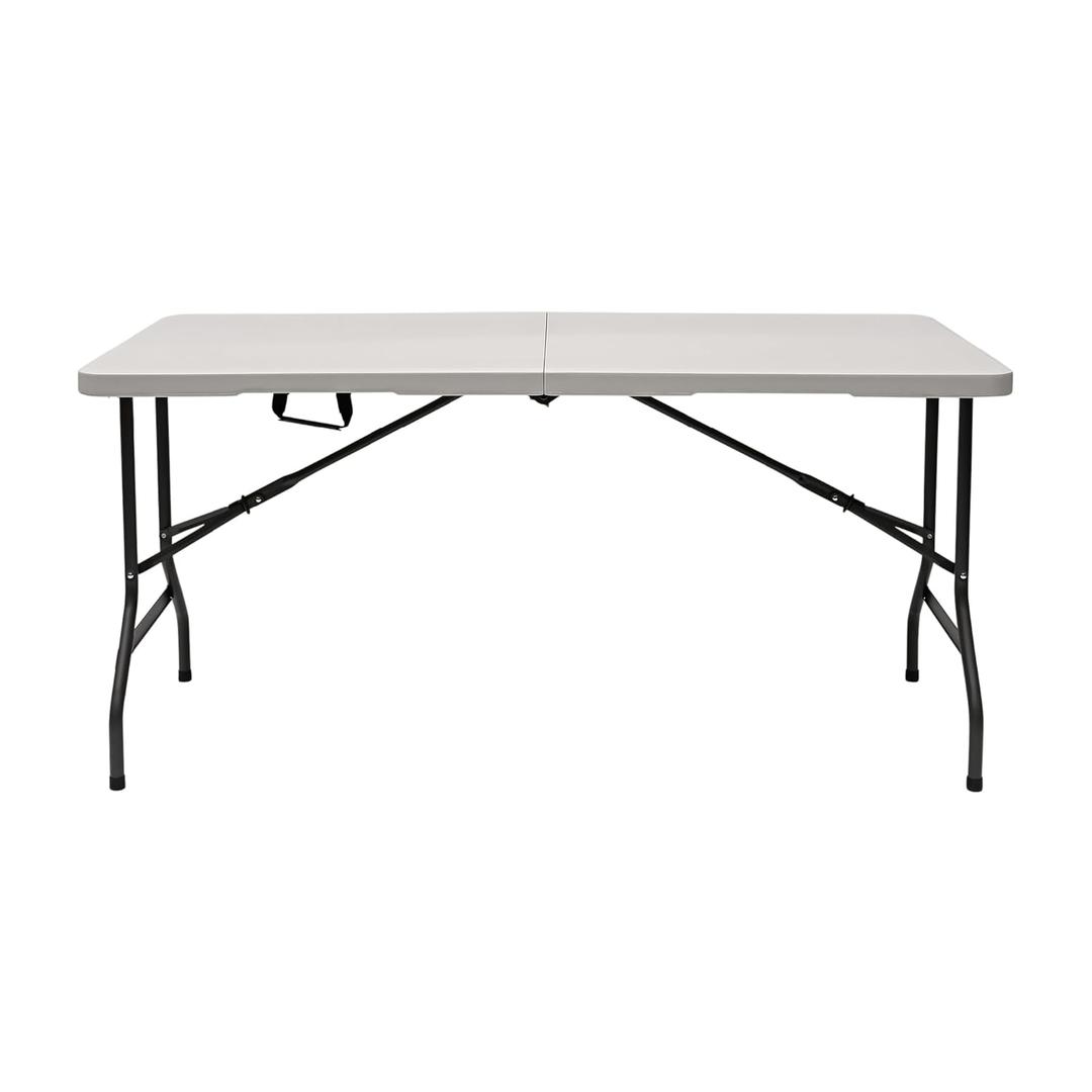 Iceberg IndestrucTable Too Classic, Center-Folding Table, Indoor/Outdoor, 350 lbs Weight Capacity, 60 x 30 x 29 - 65453 (Platinum)