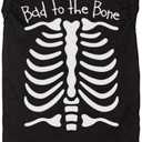 Halloween Dog Shirt for Pet Clothes Halloween Skeleton Hoodies Glowing Skull Cute Shirt Breathable Stretchy Costumes (Large, Black-2)