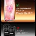 MAGIC JOHN 2PACK 3rd Gen for iPhone 17e Screen Protector, One-Pull Easy Install, HD Clear, Smooth Touch, Auto-Align Screen, 9H Glass