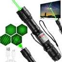 [Professional] Rechargeable Green Light Beam Flashlight Long Distance Range for TV/LED/LCD Screens Tactical Flashlights Presentation Office/Outdoors/Astronomic/Construction [004](1)