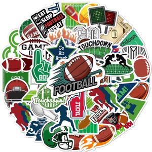 BEATRI Football Stickers Pack  50PCS Waterproof Vinyl Sports Coaches Football Decor & Party Favors for Laptop, Water Bottle, Skateboard & Travel Gear | Non-Repeating Decals, High-Definition Print