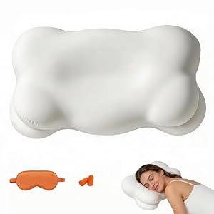 Mellow Sleep Pillow for Neck Support Cloud Pillow Memory Foam Cervical Pillow with Cooling Pillowcase, Adjustable Height for All Sleeping Positions, Standard