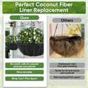 HKZ Hanging Planter Basket Liners - 6 Pack 14 Inch Round Fabric Liners for Hanging Baskets, Replacement Coco Fiber Liner, Durable Non-Woven Liners for Hanging Baskets Planters Flowers, Plants (Black)