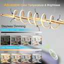 Modern Led Pendant Light, Black Led Chandelier for Dining Room,Modern Chandelier Dining Room Lighting Fixture Dimmable with Remote,Minimalist Kitchen Island Lighting Height Adjustable, L47.24in