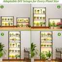 Plant Shelf with Grow Light Indoor - DIY 6-Tier Plant Stand with Grow Light, Adjustable Rack and Wheels, 8 Pack 24" 192W T8 Full Spectrum Grow Lamp for Indoor Plants, Seed Starting 29"x13.5"x73.5", 8 Lights, 6 Pads, 6 Shelves, 4 Casters, 12 Poles