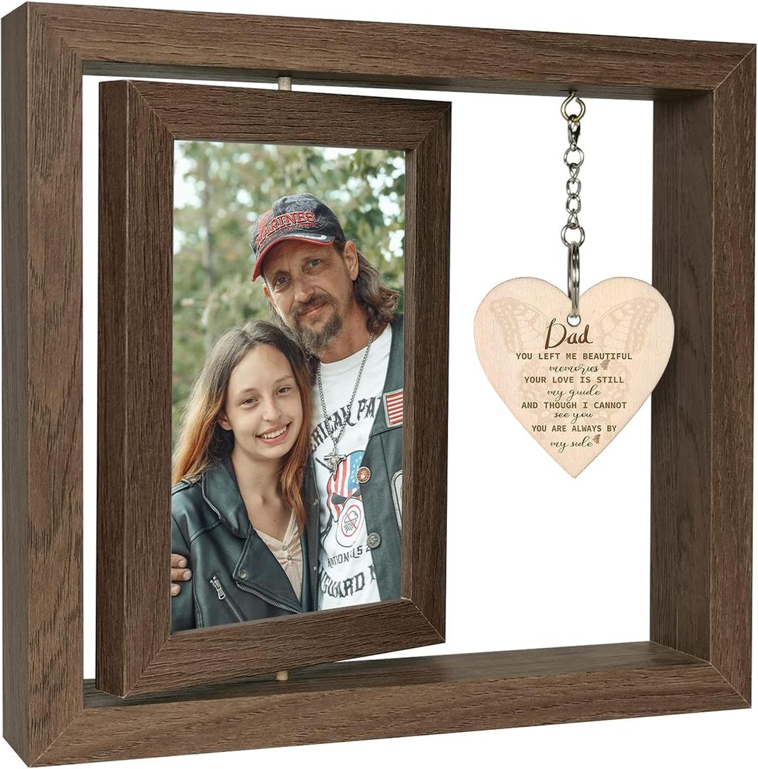 EYITUPC Loss of Father Sympathy Gift Memorial Gifts for Loss of Dad Picture Frame, In Memory of Dad Remembrance Grief Bereavement Gifts, Display Two 4x6