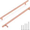 10 Pack Rose Gold Cabinet Handles and Knobs - 10 Inch (256mm) Hole Centers Solid Stainless Steel Kitchen Cabinet Hardware Pulls for Drawers, Dressers & Cabinets - Modern Cabinet Handles