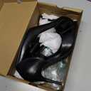 Womens Bow Heels Closed Pointed Toe Dress Shoes Stiletto Slip on Wedding Pumps (8.5, Black)