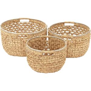 Deco 79 41132 Sea Grass Storage Basket (Set of 3), 15"/17"/19"W