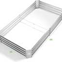 Land Guard 3 Pack 6x3x1ft Galvanized Metal Raised Garden Bed, Metal Planter Kit Box Outdoor for Deep-Rooted Vegetables, Flowers, Green and Herbs, Silver, 6x3x1ft 3-Pack