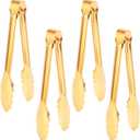 4 Pack Gold Serving Tongs,Metal Serving tongs,for buffet,party,9 Inch,Gold Utensills,(tongs for serving food)
