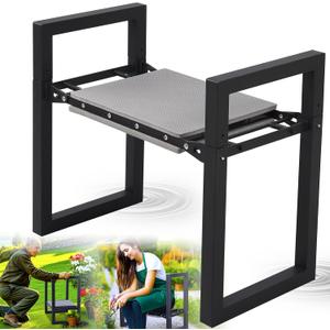 Garden Kneeler and Seat Heavy Duty - Anti-Tip Super Stable Multifunctional Gardening Stool Bench, Wide 12.7" Pads, Foldable Ergonomic Handles for Seniors Women Men Pain-Free Weeding, Planting Yard Work