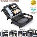 Veken 10 Set/8 Set Packing Cubes for Travel Essentials, Suitcase Organizer Bags in 4 Sizes, Carry-On Luggage Accessories with Laundry Bag & Passport Holder, Airplane Must Have, Camp Gifts for Men (01 Black)