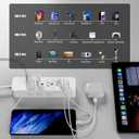 Power Strip, 2300J Surge Protector Power Strip, 5ft Extension Cord with 2 USB A/1 USB C Ports for iPhone 16 15/Plus/Pro/Pro Max, Flat Plug-TUV Listed