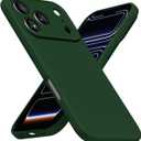 LoeoeL for iPhone 17 Pro Max Phone Case Silicone, Minimalist Ultra Thin Slim Soft Rubber Gel Solid Color Matte TPU Cute Case for Women Men, Girly Plain Aesthetic Design & Camera Cover, Dark Green