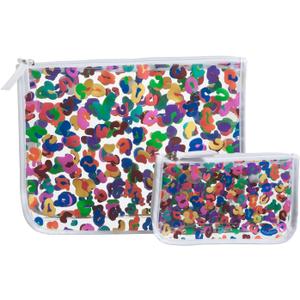 Lingtoolator r Zipper Insert (Set of 2) Travel Organizer Storage Pop In Bogg Bag (Rainbow Leopard)
