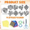 FunCharm 36 Sets Fall Turkey Suncatcher Craft Kit for Kids,Thanksgiving Window Arts and Crafts DIY Paper Kit Tissue Paper Stained Glass Oenaments for Sunday School Classroom Holiday Ages 4 8 12