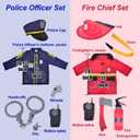 TopTie 4 Sets Kids Costumes w/Gift Box for Age 3-7, Halloween Children Dress Up Uniforms Fireman Doctor Police Surgeon