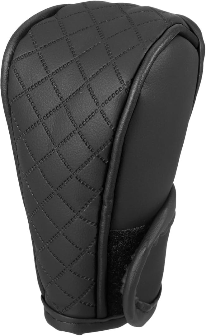 1 Pc Universal Car Shift Knob Cover - Automatic Car Knob Gear Sticky Protector Decorative - Faux Leather Black