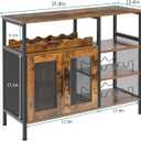 X-cosrack Wine Bar Rack Cabinet with Detachable Wine Rack, Coffee Bar Cabinet with Glass Holder, Small Sideboard and Buffet Cabinet with Mesh Door, Rustic Brown, Large, 37.8"*13.4"*31.1"