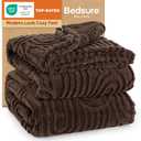 Bedsure GentleSoft Fleece King Size Blanket for Bed - Super Soft & Cozy, Fluffy Blankets for Women & Girls, Ideal for Sofa & Couch, Dark Brown, 108x90 Inches