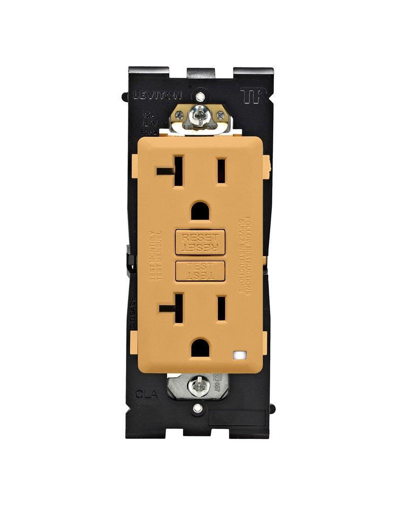 Leviton Renu Self-Test Tamper-Resistant GFCI Outlet, 20-Amp, RGF20-TC, Toasted Coconut