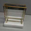 REDHUGO Large Glass Boxes for Display Handmade, Mirrored Bottom, Glass Jewelry Trinket Box with Lid, for Book, Photo, Keepsake Organizer, Display Case for Vanity Decor Home Dresser, Gold
