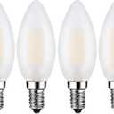 Beonllay E14 LED Bulb 40W Equivalent 4W Dimmable European Base Light Bulbs, 3000K Soft White E14 Frosted Glass Decorative Bulb, Pack of 4