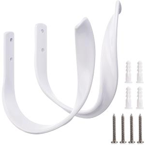 Sumnacon 2 Pcs Aluminum Alloy Curtain Holdbacks - Decorative Wall Mounted Drapery Tiebacks with Screws, Heavy Duty Window Treatment Holdbacks for Home Decor, White
