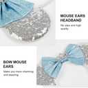 Mouse Ears Headbands for Women Blue Bow Mouse ear Headband Sequin Hairbands Birthdays Party Hair Accessories