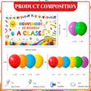 MEHOFOND Bienvenidos De Regreso A Clases Decorations, 112PCS Colorful Back to School Balloon Garland Arch kit for Kids Classroom First Day in Preschool Kindergarten Party Supplies