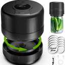 Mason Jar Vacuum Sealer Kit, Electric Sealer for Wide, Regular Mouth Mason Jars, Portable Vacuum Sealer for Jars, Birthday Gifts for Her, Gifts for Mom, Grandma (Black)