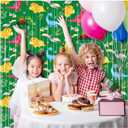 Dinosaur Themed Birthday Party Decorations 2 Pack Tinsel Foil Fringe Curtain Children Baby Shower Parties Supplies Green Photo Booth Prop Backdrop Streamer for Kids 3.3x6.6FT
