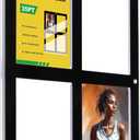 5-Pack 4-Card Magnetic Card Holders - 35PT Black Border One Touch Card Case, Wall-Mountable Design, Fits Baseball, Game, Sports Cards, Secure & Clear Protection for Trading Card Collection