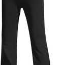 Womens Stretchy Yoga Dress Pants Pockets High Waist Straight Leg Work Trousers Pull On Business Casual Slacks (Black, S)