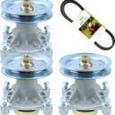 3 Pack 604214 Spindle with 603988 Pulley 791988 Belt Replaces Hustler 604214 Spindle for Hustler Raptor 52 inch Deck Spindle, Hustler Raptor 52 inch Blades, Hustler Raptor 52 inch Spindle Kit