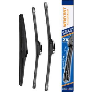24"/19"/12" Windshield Wipers Compatible with Dodge Journey 2009-2020 Front and Rear Wiper Blades for My Car Original Equipment Automotive Replacement (Set of 3)