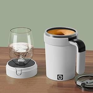 Self Stirring Coffee Cup,Automatic Stirring Mug - Electric Magnetic Rechargeable with Temp Display Stirrer for Travel Kitchen Business Trip Hotel