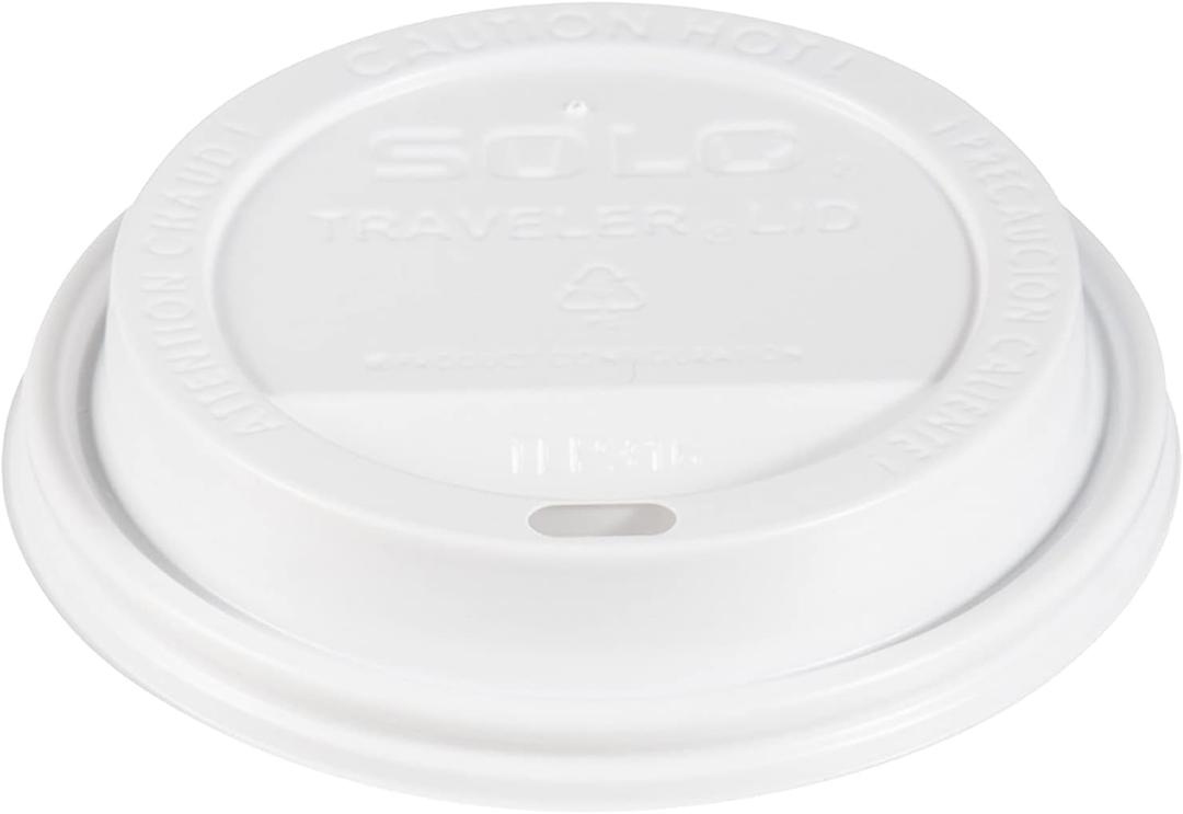 SOLO TLP316-0007 White Traveler Lid for SSP and Bare Paper Hot Cup - 2 Packs of 100 (200 Lids Total)