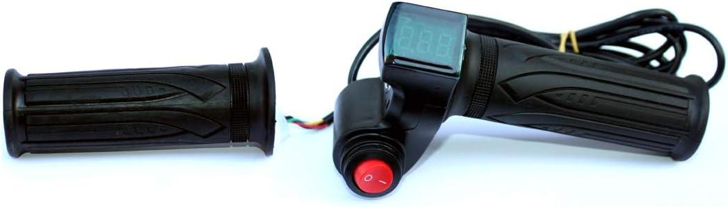 L-faster 24V/36V/48V Bike Throttle Grip Scooter Voltage Indicator Power Accelerator